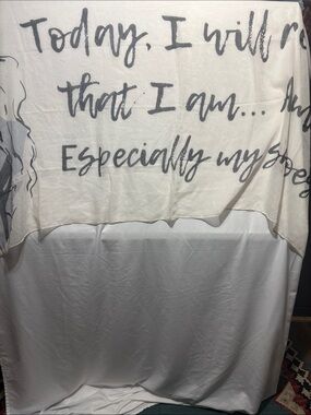 Cream Script Print Wrap Scarf - Lightweight Women's Accessory